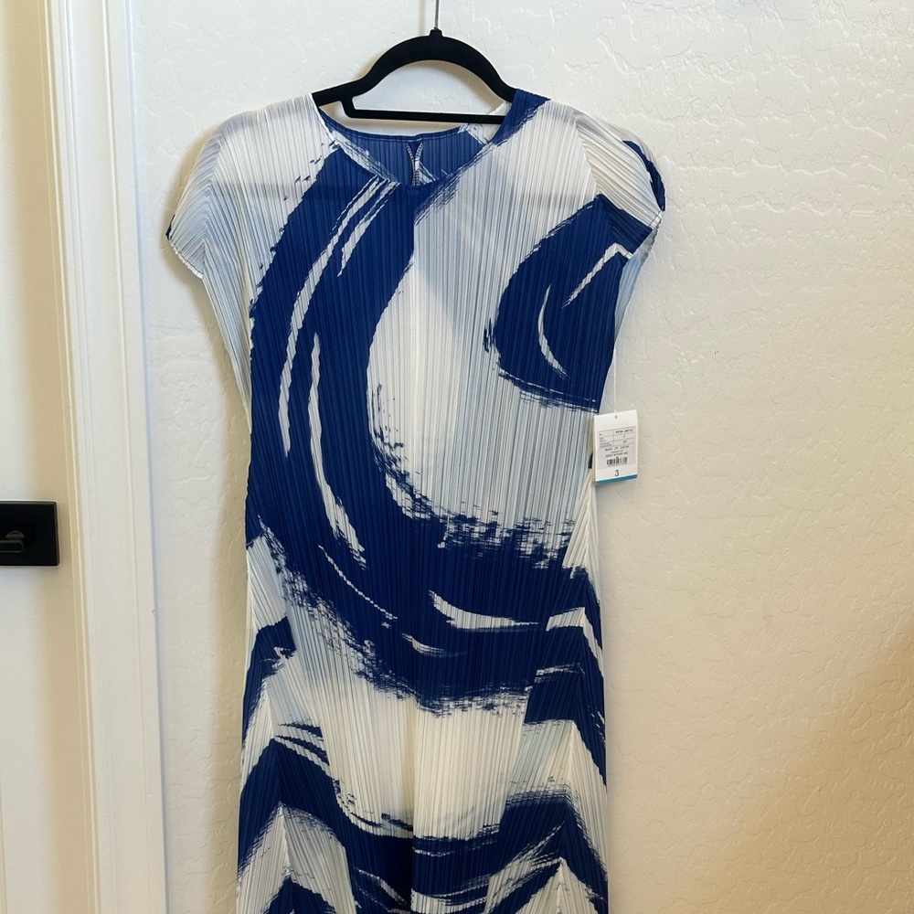 Pleats Please Issey Miyake Sky Abstract Midi Dress